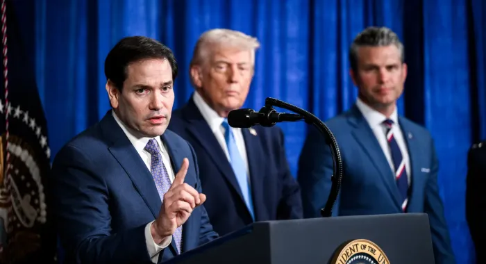 President Donald Trump delivers remarks at a press conference following Operation Absolute Resolve