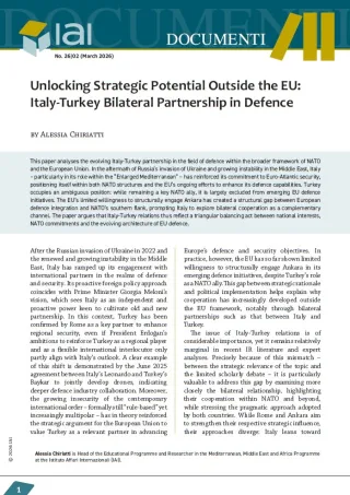 Unlocking Strategic Potential Outside the EU: Italy-Turkey Bilateral Partnership in Defence