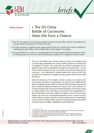 The US-China Battle of Currencies Gives the Euro a Chance