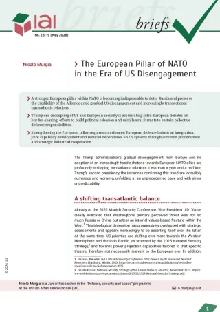 The European Pillar of NATO in the Era of US Disengagement