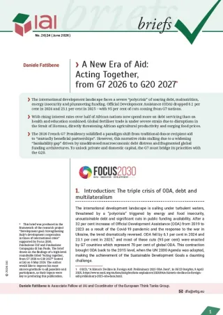 A New Era of Aid: Acting Together, from G7 2026 to G20 2027