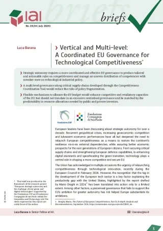 Vertical and Multi-level: A Coordinated EU Governance for Technological Competitiveness