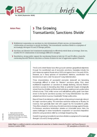 The Growing Transatlantic Sanctions Divide