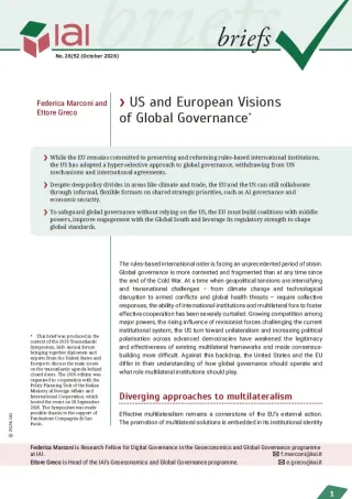 US and European Visions of Global Governance