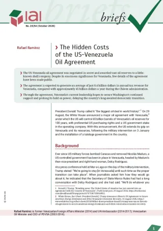 The Hidden Costs of the US-Venezuela Oil Agreement
