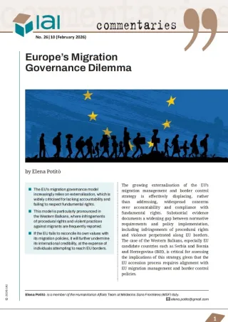 Europe&rsquo;s Migration Governance Dilemma