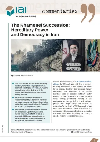 The Khamenei Succession: Hereditary Power and Democracy in Iran