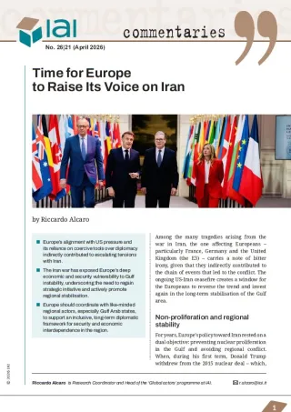 Time for Europe to Raise Its Voice on Iran