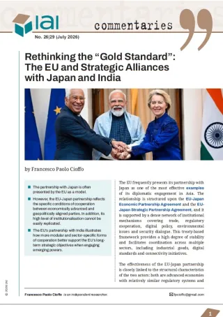 Rethinking the “Gold Standard”: The EU and Strategic Alliances with Japan and India