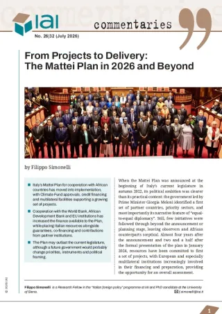 From Projects to Delivery: The Mattei Plan in 2026 and Beyond