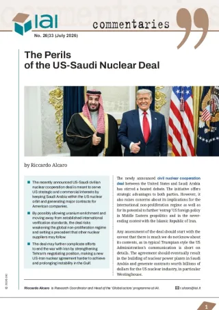 The Perils of the US-Saudi Nuclear Deal