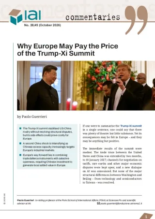 Why Europe May Pay the Price of the Trump-Xi Summit