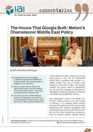 The House That Giorgia Built: Meloni’s Chameleonic Middle East Policy