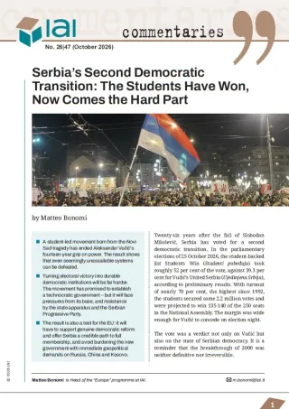 Serbia’s Second Democratic Transition: The Students Have Won, Now Comes the Hard Part