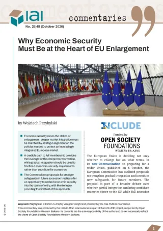Why Economic Security Must Be at the Heart of EU Enlargement