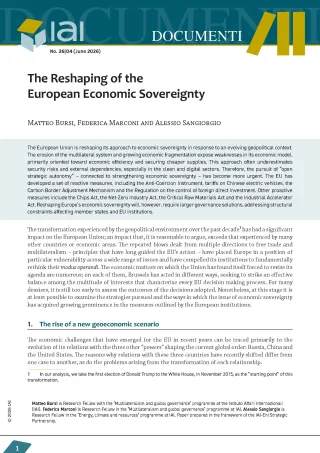 The Reshaping of the European Economic Sovereignty