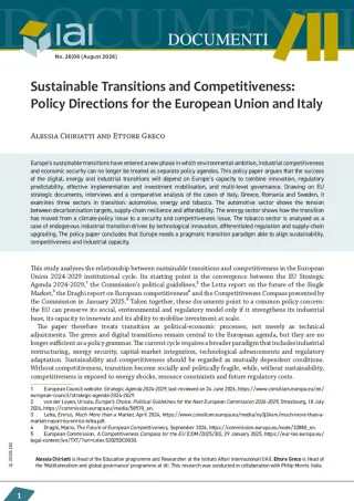 Sustainable Transitions and Competitiveness: Policy Directions for the European Union and Italy