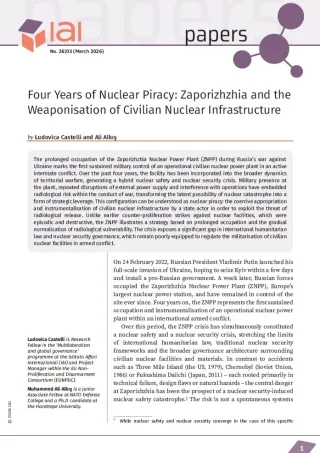 Four Years of Nuclear Piracy: Zaporizhzhia and the Weaponisation of Civilian Nuclear Infrastructure