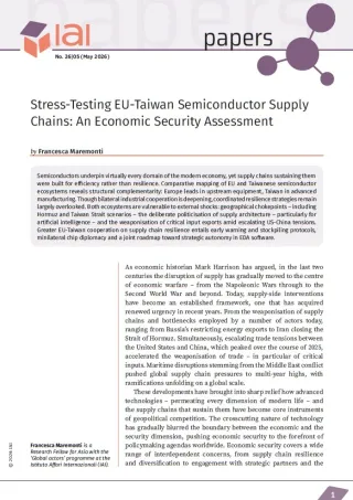 Stress-Testing EU-Taiwan Semiconductor Supply Chains: An Economic Security Assessment