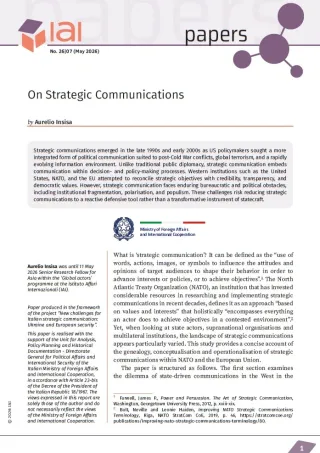 On Strategic Communications