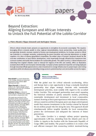 Beyond Extraction: Aligning European and African Interests to Unlock the Full Potential of the Lobito Corridor