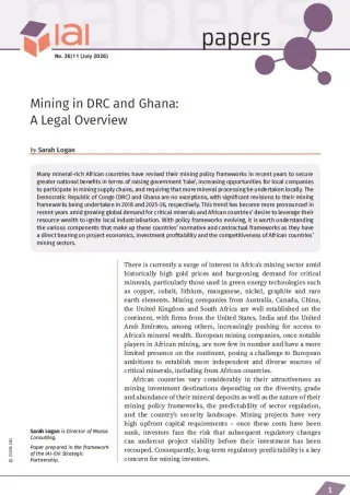 Mining in DRC and Ghana: A Legal Overview