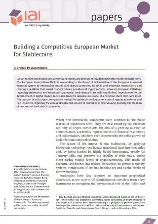 Building a Competitive European Market for Stablecoins