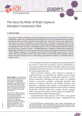 The Security Risks of State Capture: Georgia&rsquo;s Cautionary Tale