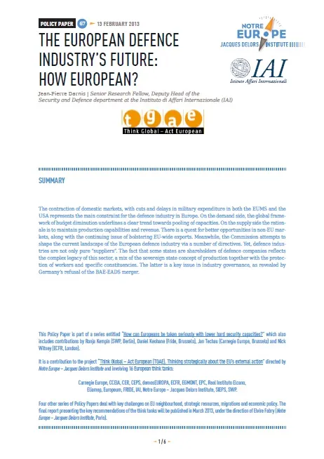 The European Defence Industry's Future | Istituto Affari Internazionali