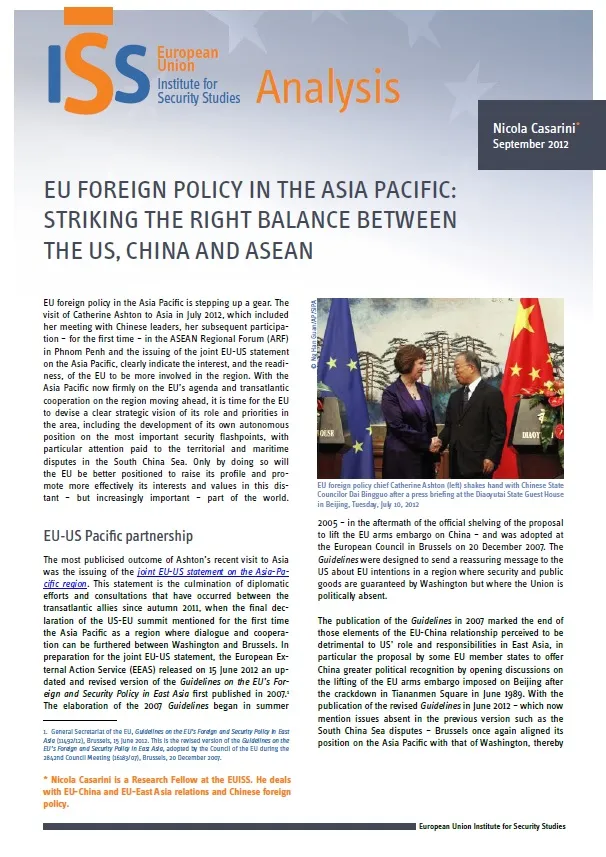 EU foreign policy in the Asia Pacific | Istituto Affari Internazionali