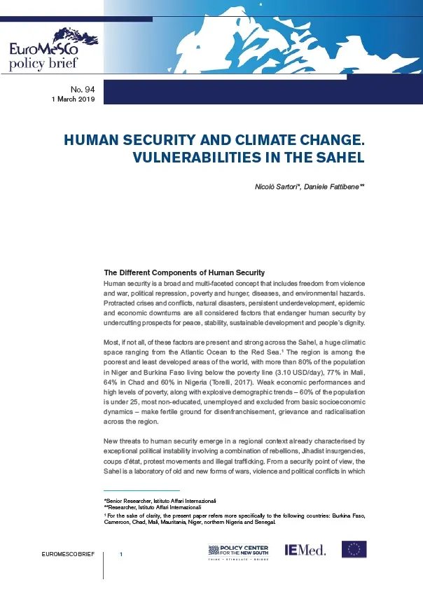 Human Security and Climate Change. Vulnerabilities in the Sahel ...