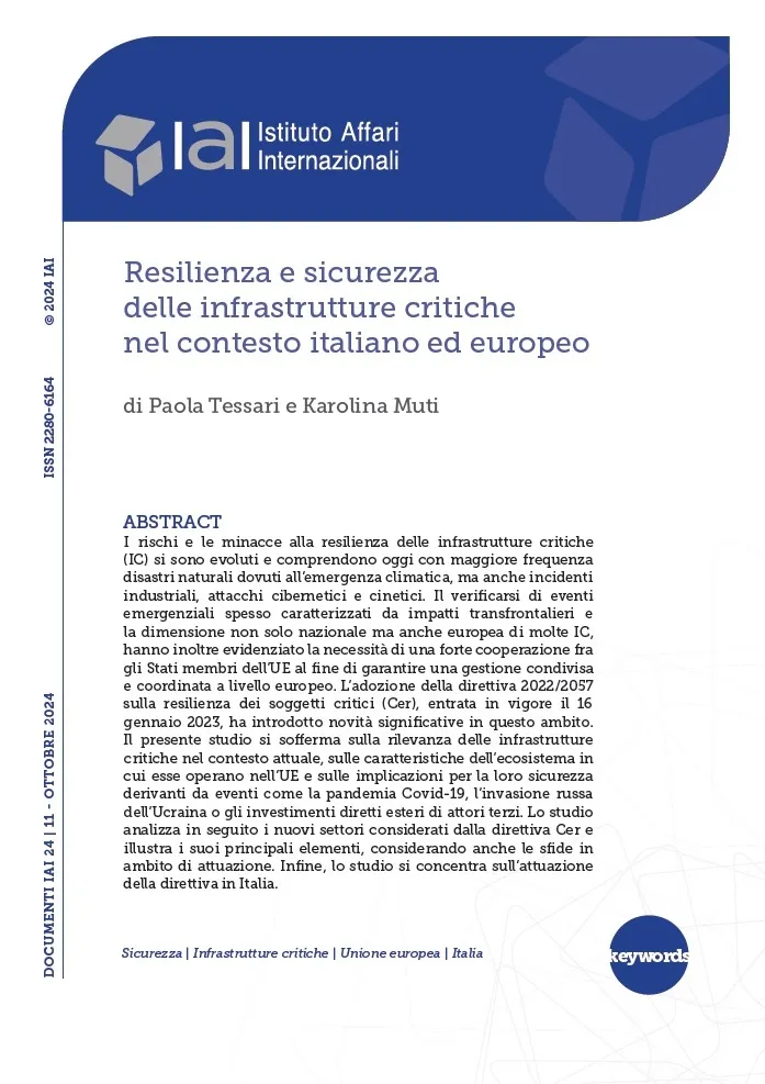 Resilienza e sicurezza delle infrastrutture critiche nel contesto ...