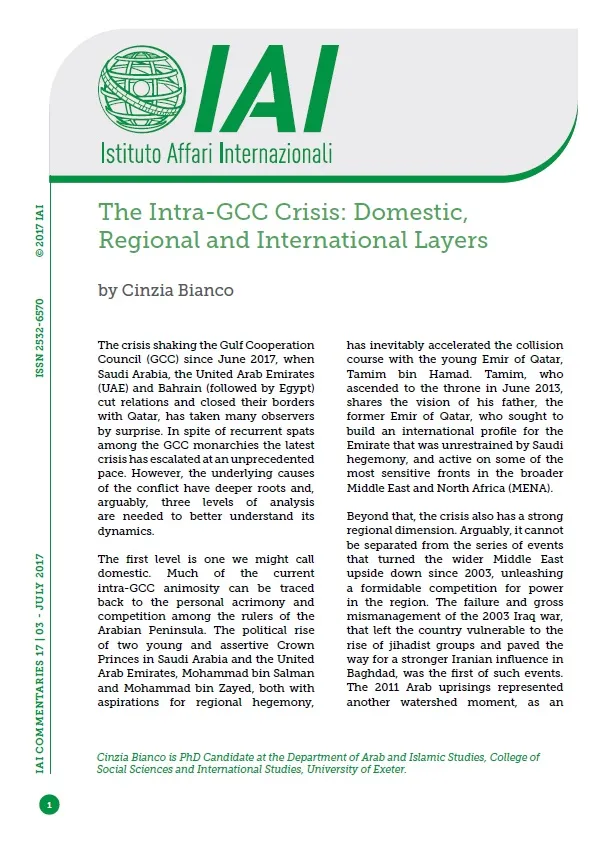 The Intra-GCC Crisis: Domestic, Regional and International Layers ...