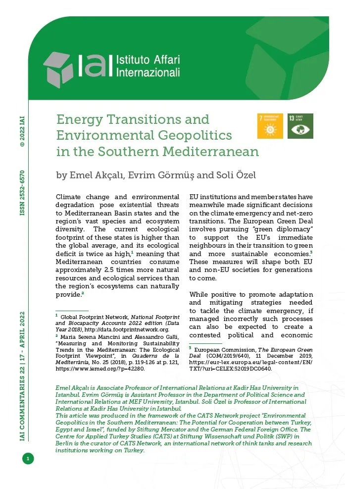 Energy Transitions and Environmental Geopolitics in the Southern ...