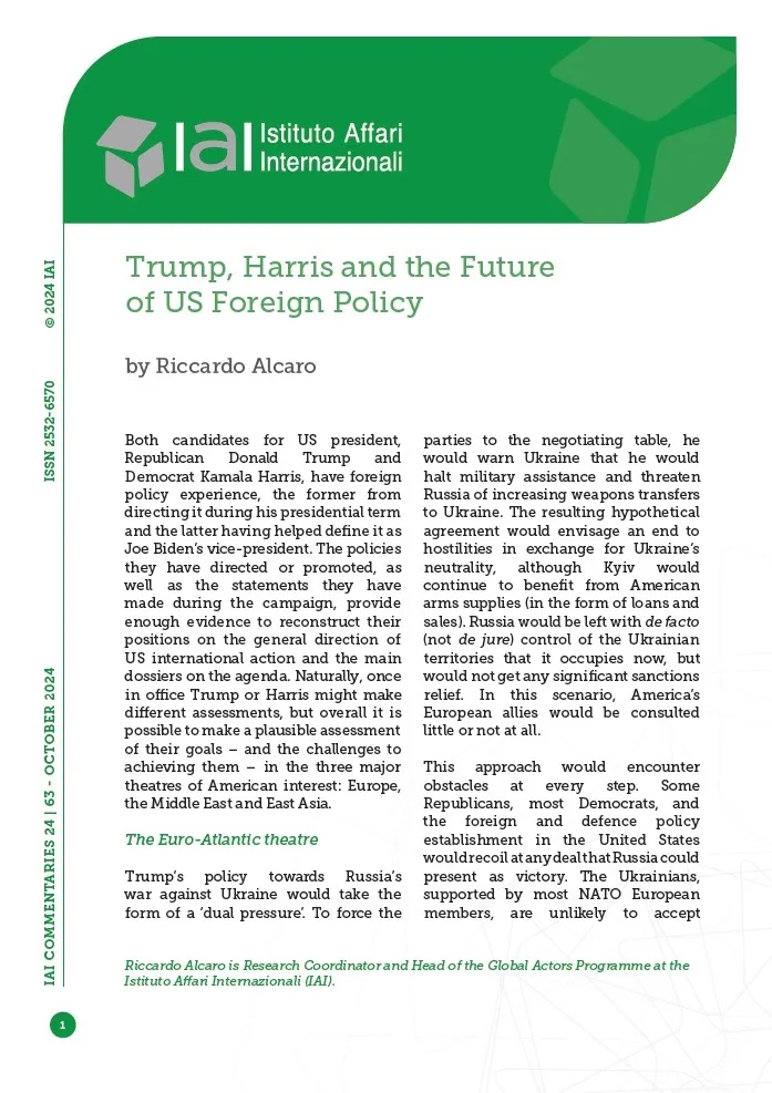 Trump, Harris and the Future of US Foreign Policy | Istituto Affari ...