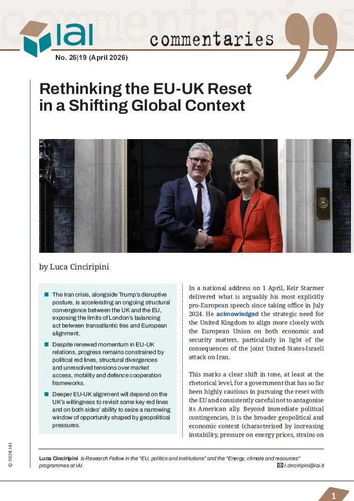 Rethinking the EU-UK Reset in a Shifting Global Context | Istituto ...