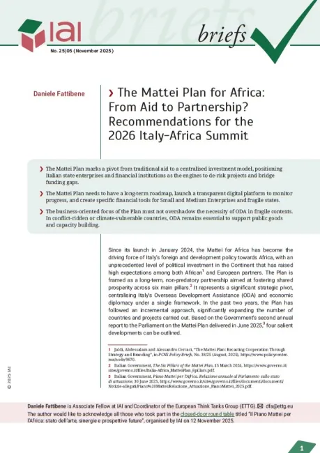 The Mattei Plan for Africa: From Aid to Partnership? | Istituto Affari ...