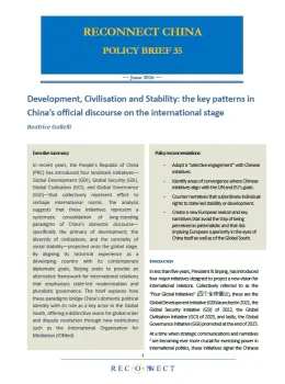 Development, Civilisation and Stability: the key patterns in China’s official discourse on the international stage