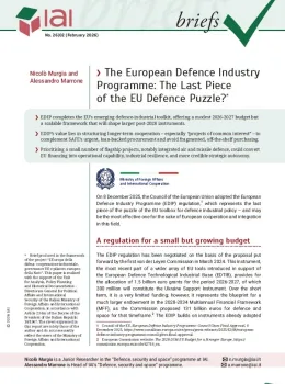 The European Defence Industry Programme: The Last Piece of the EU Defence Puzzle?