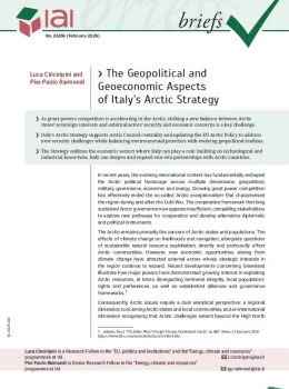 The Geopolitical and Geoeconomic Aspects of Italy&rsquo;s Arctic Strategy