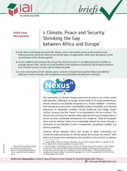 Climate, Peace and Security: Shrinking the Gap between Africa and Europe