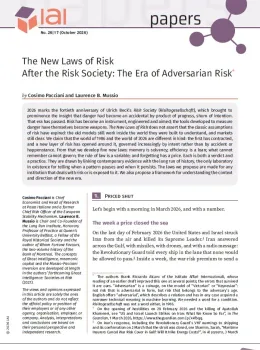 The New Laws of Risk. After the Risk Society: The Era of Adversarian Risk