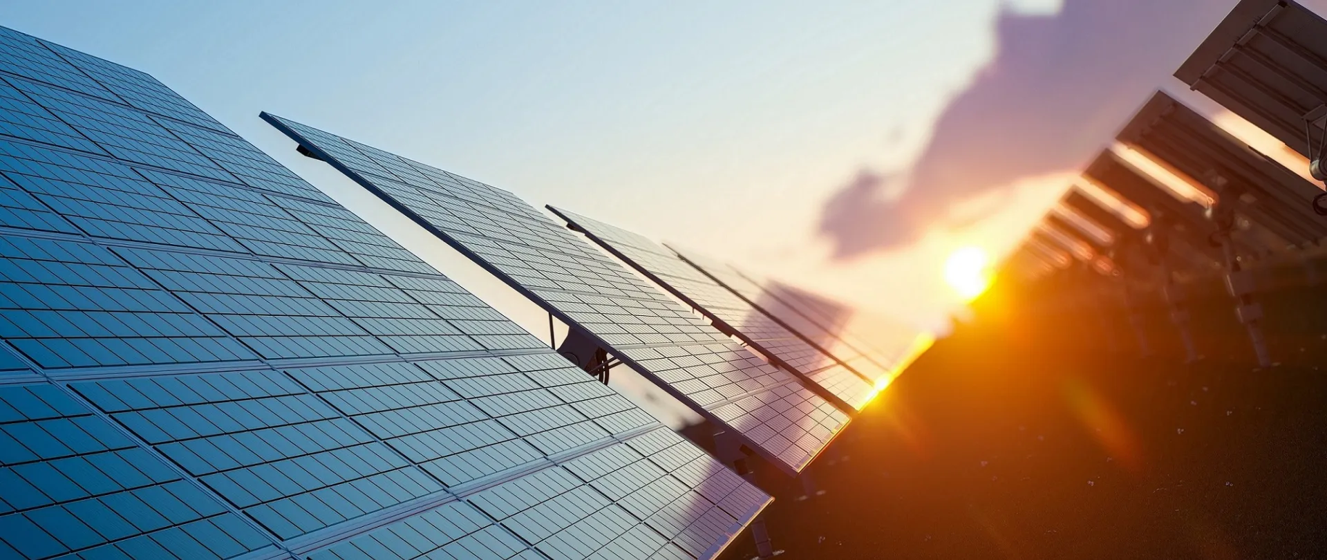 Sun Above the Solar Farm